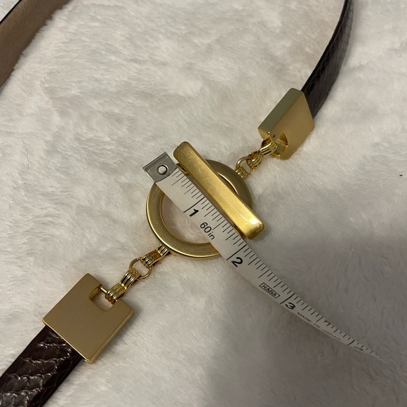 Snakeskin Belt Womens Brawn 
Genuine Leather Gold Toggle Skinny
Slim Quiet Luxe